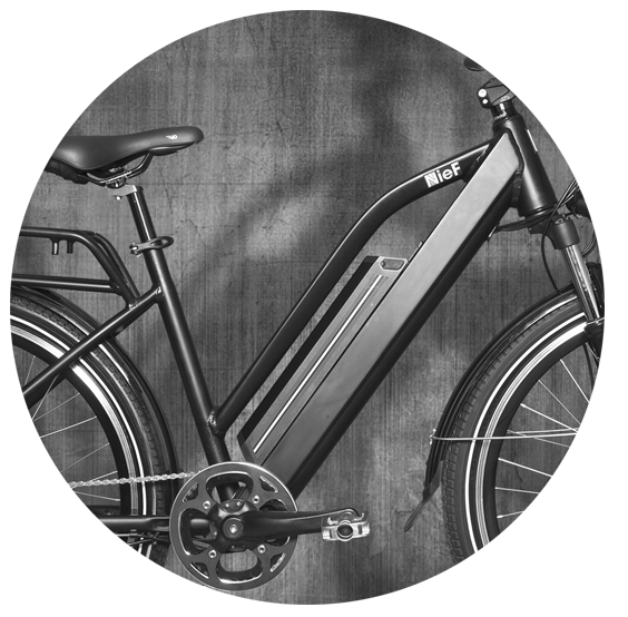 Bicicletta elettrica 26" con telaio a tubo ribassato
