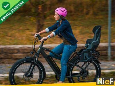 Nief Colosseo Ebike - Bicicletta elettrica 250W 48W doppia batteria - Mamma con passeggino